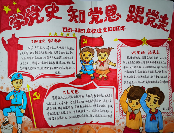經(jīng)濟(jì)貿(mào)易系組織開展黨史知識宣傳手抄報活動